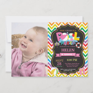 Inbjudan till Bassäng-partiet Sommar-Stänk-flicka