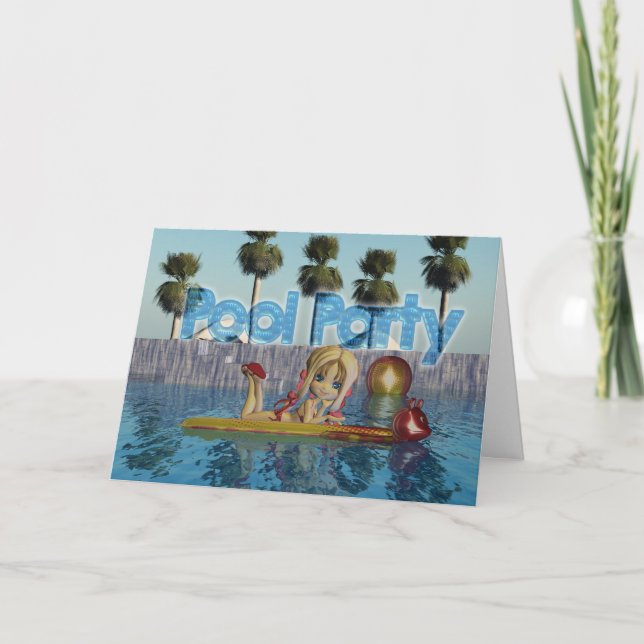 Inbjudan till bassäng-partiet till Moonies Cutie P (Framsida)