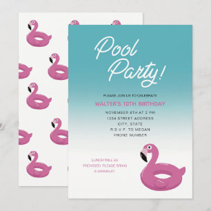 Inbjudan till Bassäng Party Flamingo