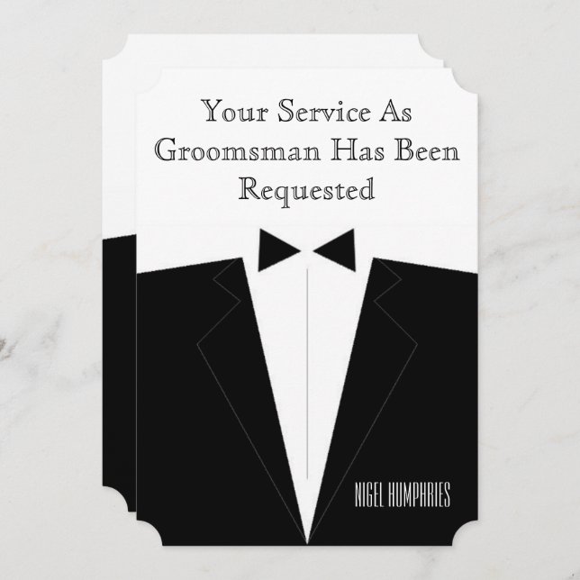 Inbjudan till bästa man eller bröllopsman (Fram/baksida)