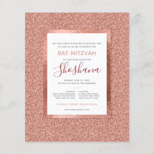 Inbjudan till bat mitzvah budget för Ro Glitter Gu