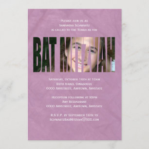 Inbjudan till Bat Mitzvah-fotografering i lila