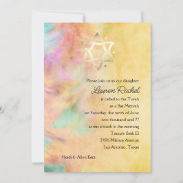 Inbjudan till bat mitzvah Gult, färgdesign