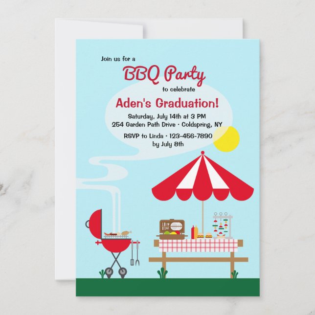 Inbjudan till BBQ-fest i trädgården (Framsida)