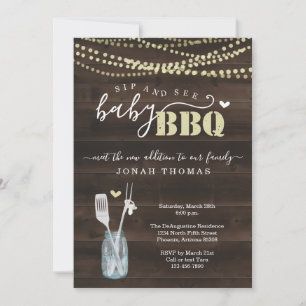 Inbjudan till BBQ för Sip och Se Baby - Baby Q Bar