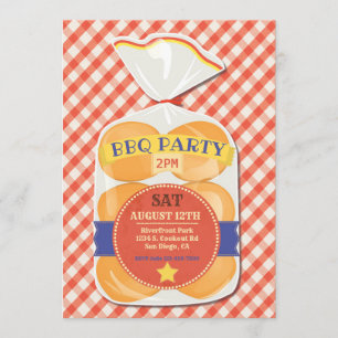 Inbjudan till BBQ Party Hamburger Buns