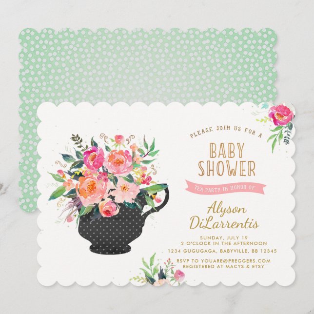 Inbjudan till Bebisjukaren Tea Party (Fram/baksida)