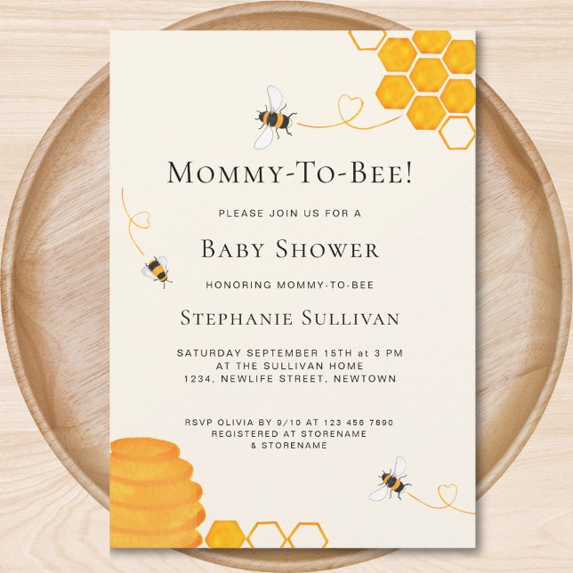 Inbjudan till Bee Baby Shower (Skapare uppladdad)