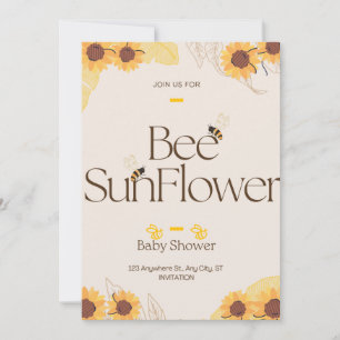 Inbjudan till Bee Baby Shower Vår solblommor