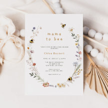 Inbjudan till Bee Wildblomma Baby Shower från mamm