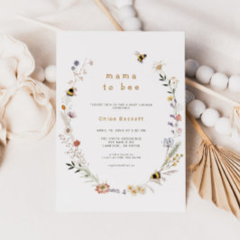 Inbjudan till Bee Wildblomma Baby Shower från mamm