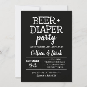 Inbjudan till Beer & Diaper Baby Shower