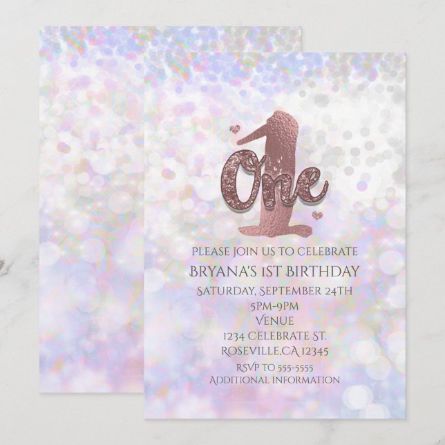 Inbjudan till begynnande Gnistra 1:a födelsedag (Fram/baksida)