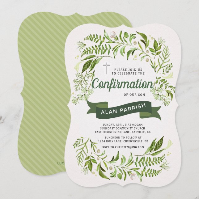 Inbjudan till bekräftelse av grekiska (Fram/baksida)