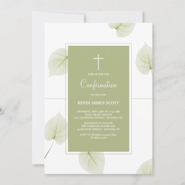 Inbjudan till bekräftelse av Löv (Framsida)