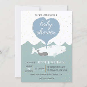 Inbjudan till Beluga White Whale Baby Shower