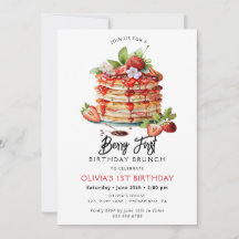 Inbjudan till Berry First Birthday Vår-sommaren
