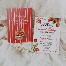 Inbjudan till Berry Sweet Baby Shower | Jordgubbe