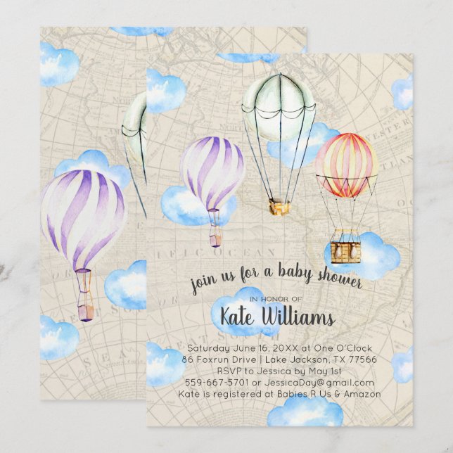 Inbjudan till besökare av nöjda babyskor för resor (Fram/baksida)