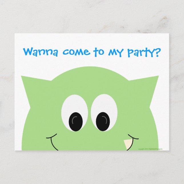 Inbjudan till betalkort för Monster Party (Framsida)