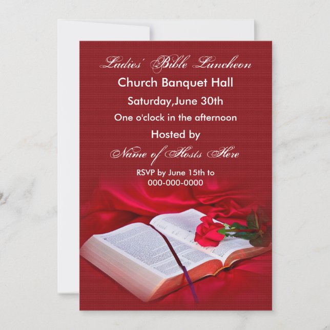 Inbjudan till bibel-religiösa (Röda silke) (Framsida)