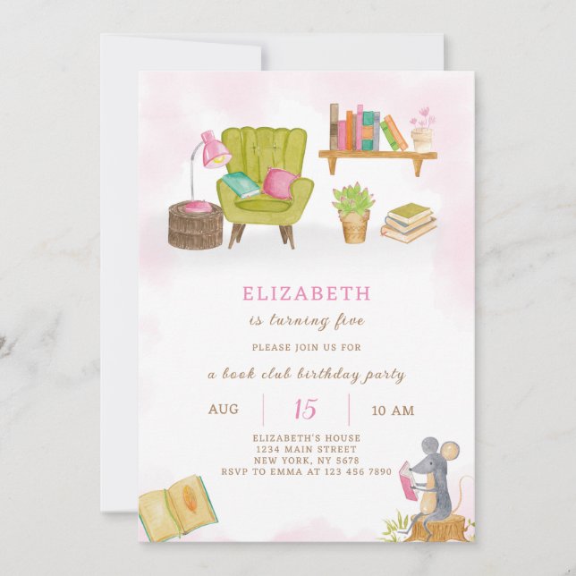 Inbjudan till bibliotek på födelsedagen (Framsida)