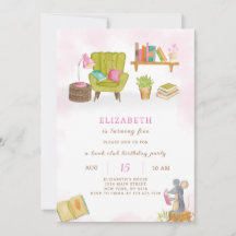 Inbjudan till bibliotek på födelsedagen