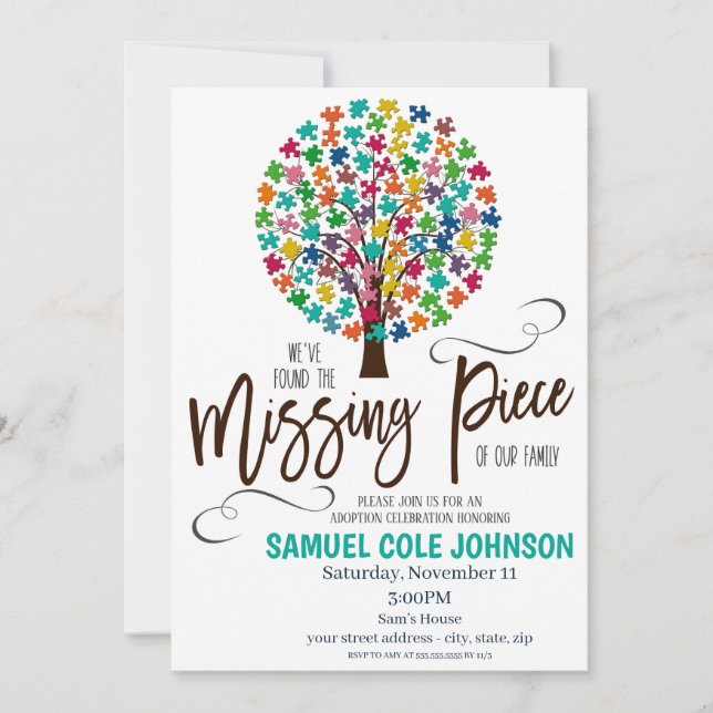 Inbjudan till Biet-adoption Firande saknas (Framsida)