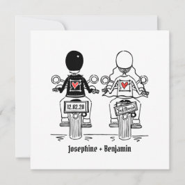 Inbjudan till Biker av motorcykel - kvällsbröllop 