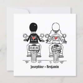 Inbjudan till Biker av motorcykel - kvällsbröllop 