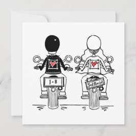 Inbjudan till Biker av motorcykel - kvällsbröllop 