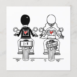 Inbjudan till Biker av motorcykel - kvällsbröllop 