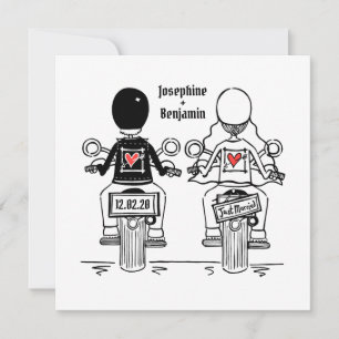 Inbjudan till Biker av motorcykel - kvällsbröllop