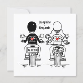 Inbjudan till Biker av motorcykel - kvällsbröllop 