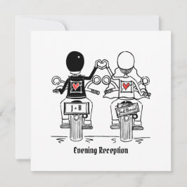 Inbjudan till Biker av motorcykel - kvällsbröllop 