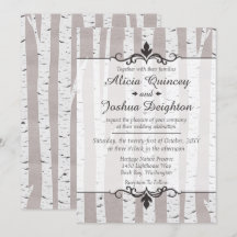 Inbjudan till Birch Träd Rustic Nature Personligt