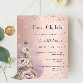 Inbjudan till Birthday ro Paris Eiffel torn