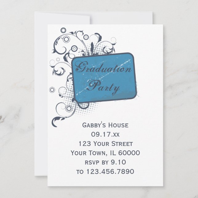 Inbjudan till blå Studentfest (Framsida)