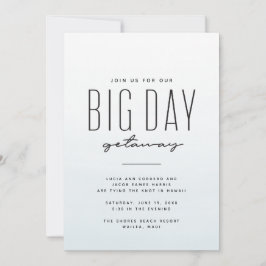 Inbjudan till blå vattenfärg för målbröllop