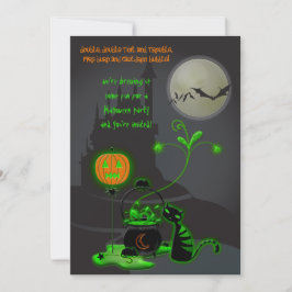 Inbjudan till Black Cat och Cauldron Halloween fes