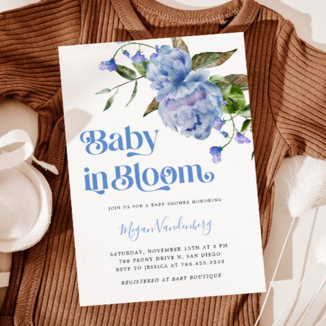 Inbjudan till Blått Blommigt i Baby (Skapare uppladdad)