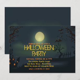 Inbjudan till blek Måne Halloween fest