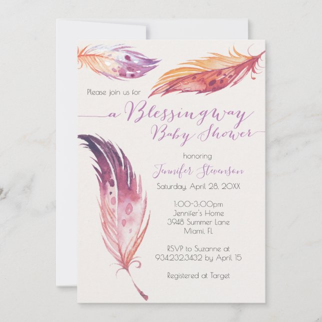 Inbjudan till Blessingway Baby Shower (Framsida)