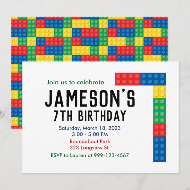 Inbjudan till blockpartiet Byggnad för 7:e Party (Fram/baksida)