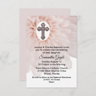 Inbjudan till  blomman och Kor Baby Christening