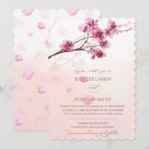Inbjudan till Blommar av körsbär/Sakura-bröllop