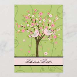 Inbjudan till Blommar av körsbärsfåglar - middagsi