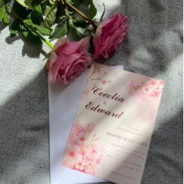 Inbjudan till Blommar av Sakura Cherry-bröllop