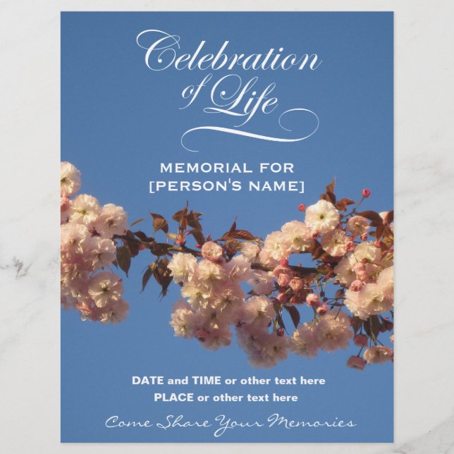 Inbjudan till Blommar för Life Cherry firande (Framsida)