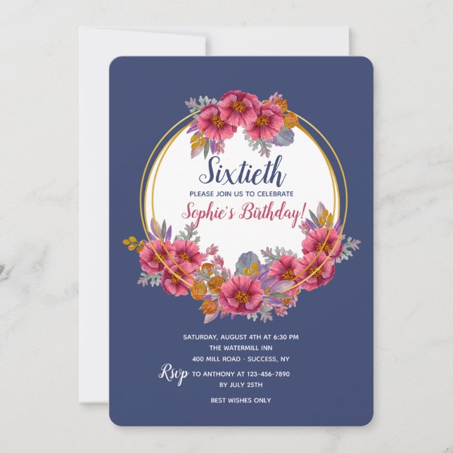 Inbjudan till blommigt (Framsida)